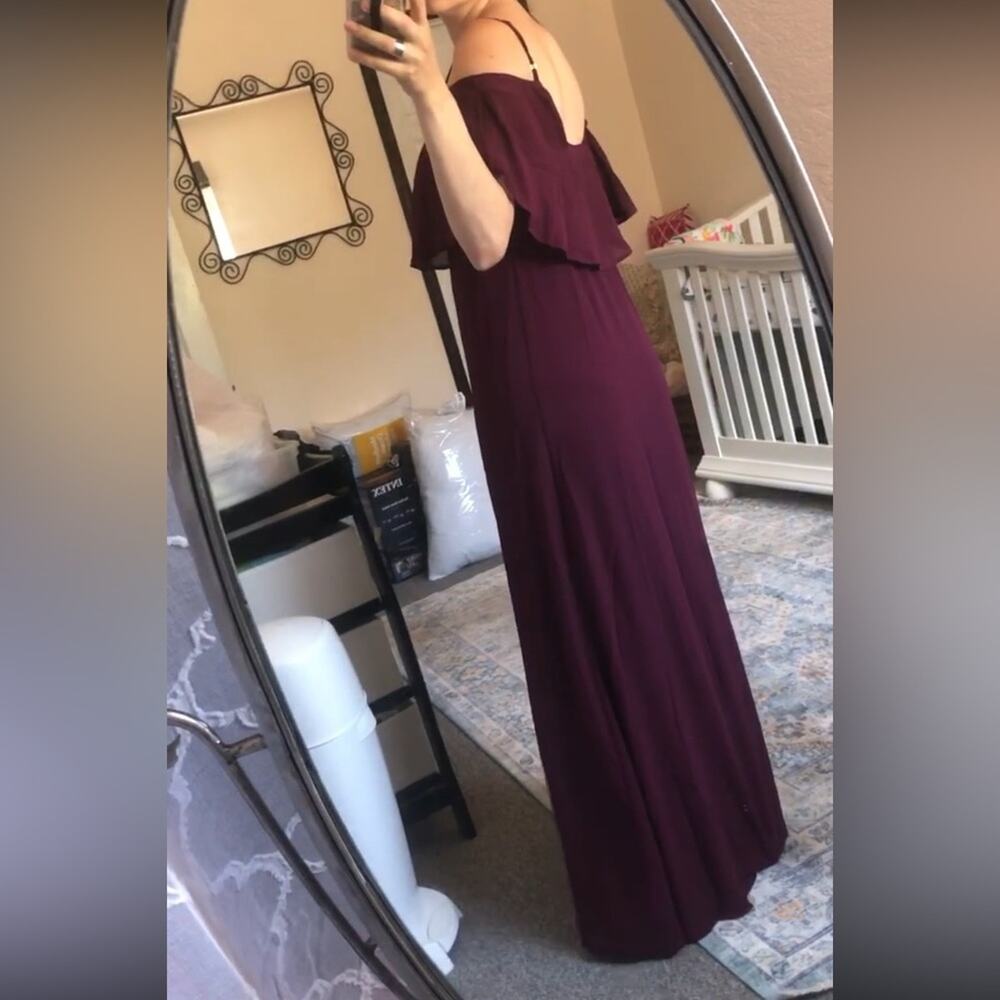 Show Me Your Mumu SMYM Caitlin merlot ruffle maxi dress NEW SMALL - Picture 4 of 6
